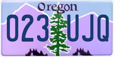 OR license plate 023UJQ