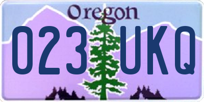 OR license plate 023UKQ