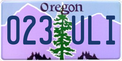 OR license plate 023ULI