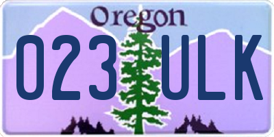 OR license plate 023ULK