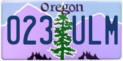 OR license plate 023ULM