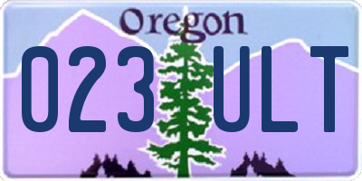 OR license plate 023ULT