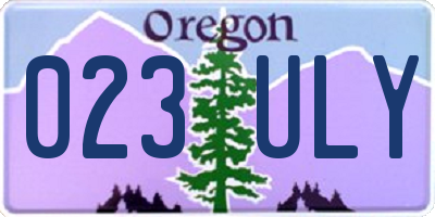 OR license plate 023ULY