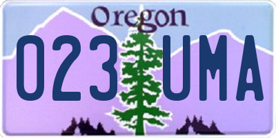 OR license plate 023UMA