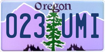 OR license plate 023UMI
