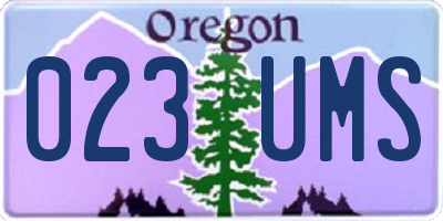 OR license plate 023UMS