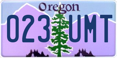 OR license plate 023UMT
