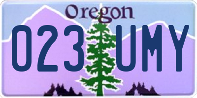 OR license plate 023UMY