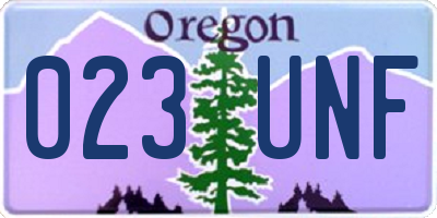 OR license plate 023UNF