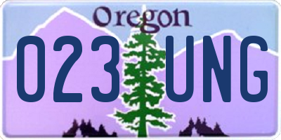 OR license plate 023UNG