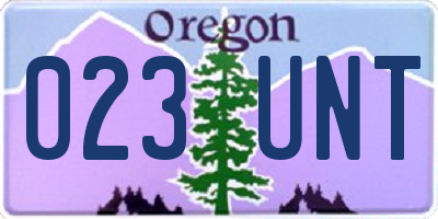 OR license plate 023UNT
