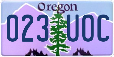 OR license plate 023UOC