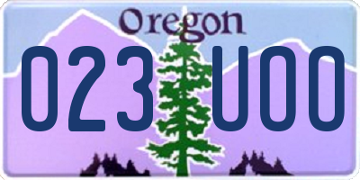 OR license plate 023UOO