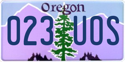 OR license plate 023UOS