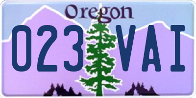 OR license plate 023VAI
