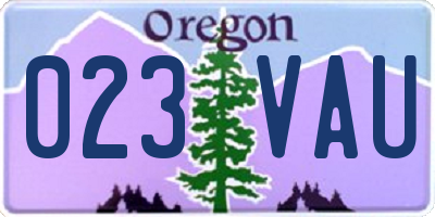 OR license plate 023VAU