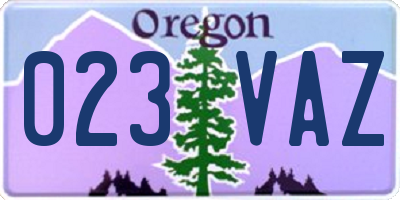 OR license plate 023VAZ