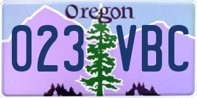 OR license plate 023VBC