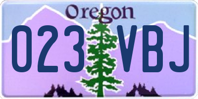 OR license plate 023VBJ