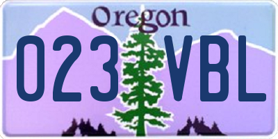 OR license plate 023VBL