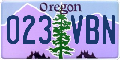 OR license plate 023VBN