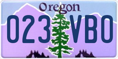 OR license plate 023VBO