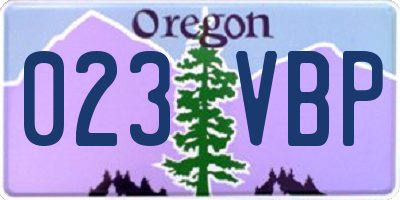 OR license plate 023VBP