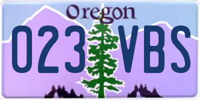 OR license plate 023VBS