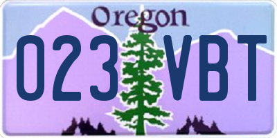 OR license plate 023VBT