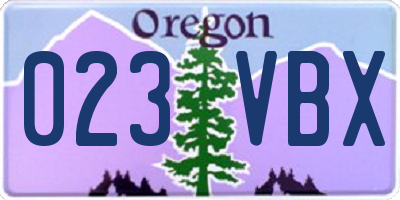 OR license plate 023VBX