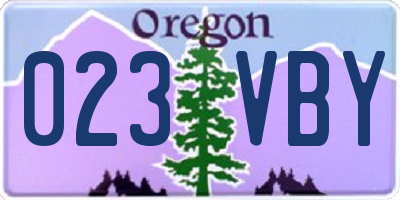 OR license plate 023VBY