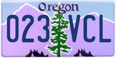 OR license plate 023VCL