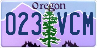 OR license plate 023VCM
