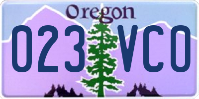 OR license plate 023VCO