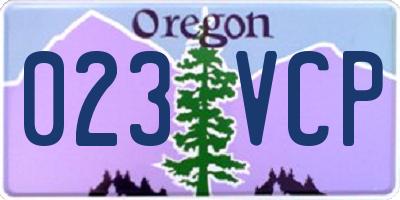 OR license plate 023VCP