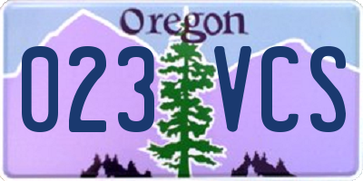 OR license plate 023VCS