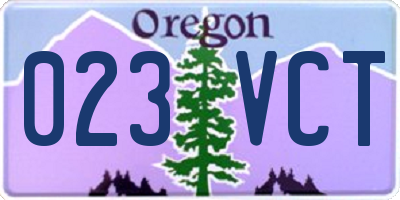OR license plate 023VCT