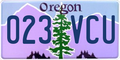 OR license plate 023VCU