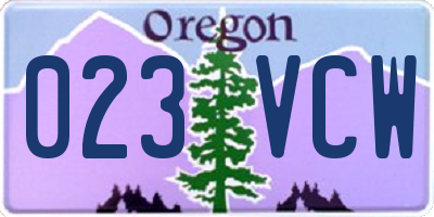OR license plate 023VCW