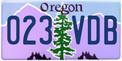 OR license plate 023VDB