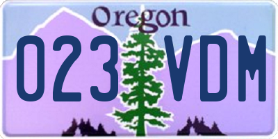 OR license plate 023VDM