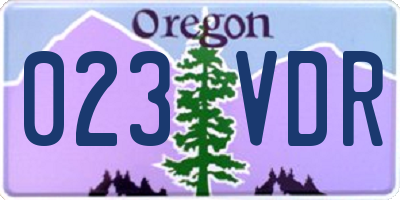 OR license plate 023VDR