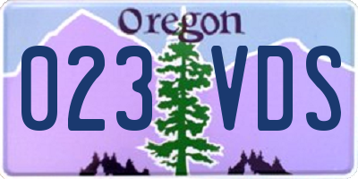 OR license plate 023VDS