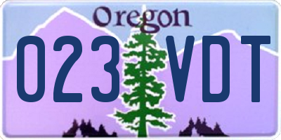 OR license plate 023VDT