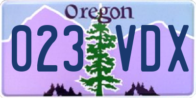 OR license plate 023VDX