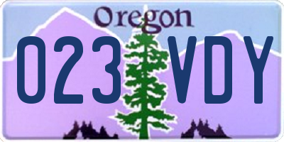 OR license plate 023VDY