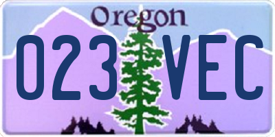OR license plate 023VEC