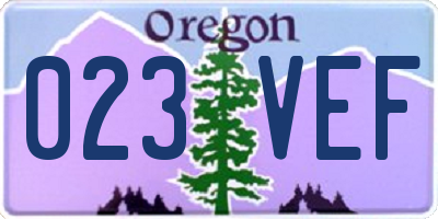 OR license plate 023VEF
