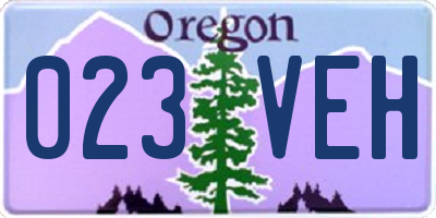 OR license plate 023VEH