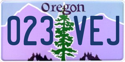OR license plate 023VEJ